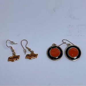 Oklahoma State Orange and Black Earrings Set